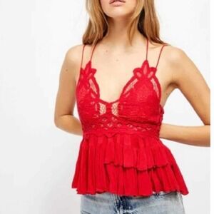 Free People Adella Cami Red Size Small